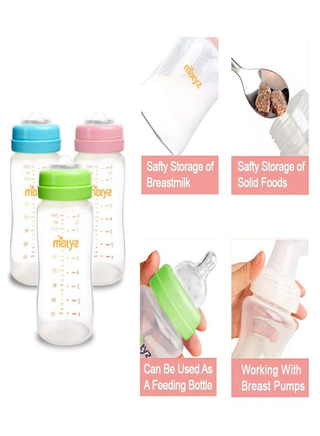 Matyz 4-PACK Wide Mouth Breast Milk Storage Containers With Lids (Blue, 8oz Each) - Freezer Safe Breastmilk Storage Bottles - Breast Pump Accessories For Medela Spectra Avent Breast Pumps - Image 4
