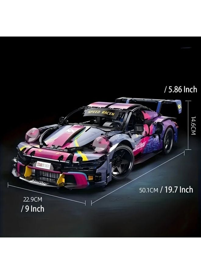 Purple Supercar Building Blocks Model Easy Assembly High Quality ABS Movie Inspired Design - Image 5