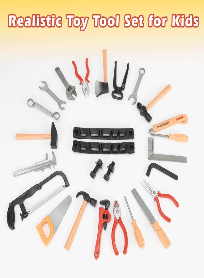 Gresdent 28 Pcs Kids Toy Tool Set Construction Party Supplies Plastic Pretend Play Accessory for Boys with Screwdrivers Pliers Axes Saws - Image 2