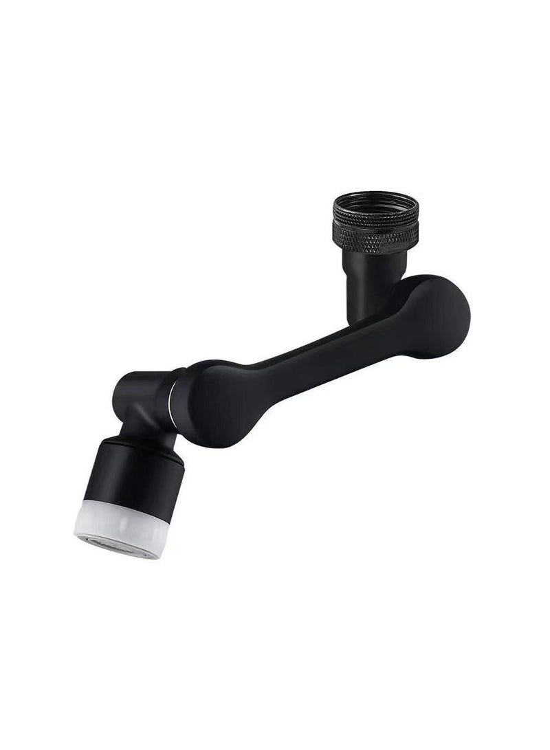 1-Piece Robotic Arm 1080 Degree Rotating Universal Faucet, Double Adjustment Multi-function Faucet Extender, Splash-Proof Multi-Joint Faucet,Colour Black  - Image 1