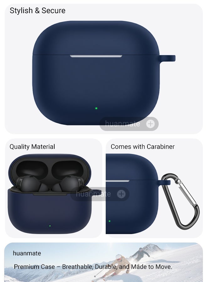 huanmate Huawei FreeBuds SE 4 ANC Silicone Case Cover - Dark Blue - Made with Soft Silicone, Lightweight & Durable - Stylish Design, Accurate Cut-outs, Easy Installation & Removal - Image 5