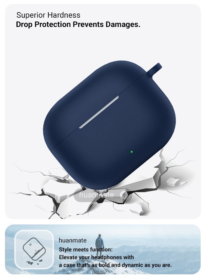 huanmate Huawei FreeBuds SE 4 ANC Silicone Case Cover - Dark Blue - Made with Soft Silicone, Lightweight & Durable - Stylish Design, Accurate Cut-outs, Easy Installation & Removal - Image 4