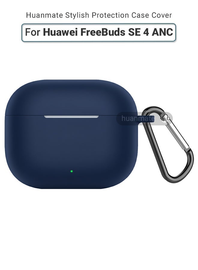 huanmate Huawei FreeBuds SE 4 ANC Silicone Case Cover - Dark Blue - Made with Soft Silicone, Lightweight & Durable - Stylish Design, Accurate Cut-outs, Easy Installation & Removal - Image 1