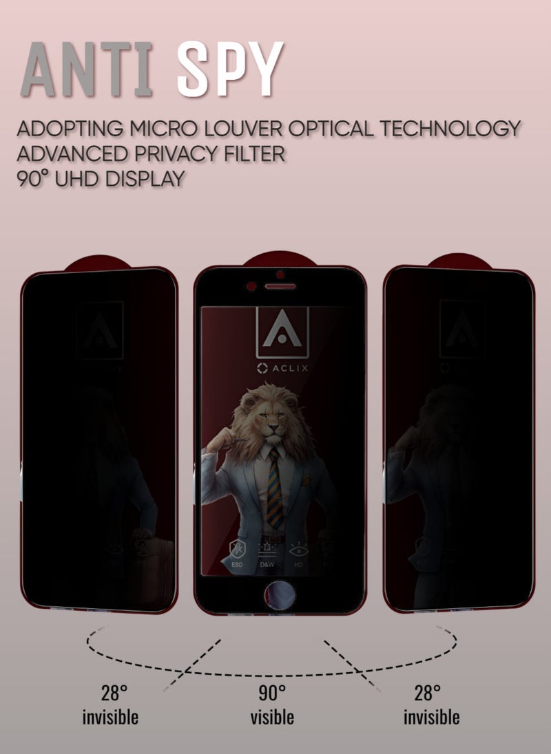 ACLIX Antistatic ESD Dustproof Premium Quality High Definition Anti-Spy Privacy Tempered Glass Screen Protector Designed For  iPhone 8 Plus - Image 2