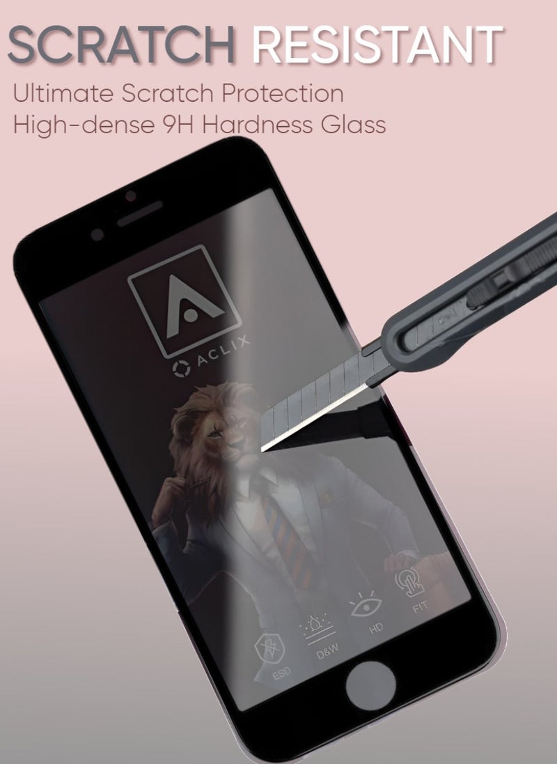 ACLIX Antistatic ESD Dustproof Premium Quality High Definition Anti-Spy Privacy Tempered Glass Screen Protector Designed For  iPhone 8 Plus - Image 5