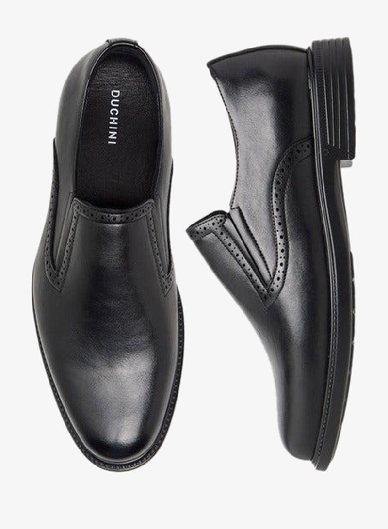 DUCHINI Men's Textured Slip-On Loafers - Image 1