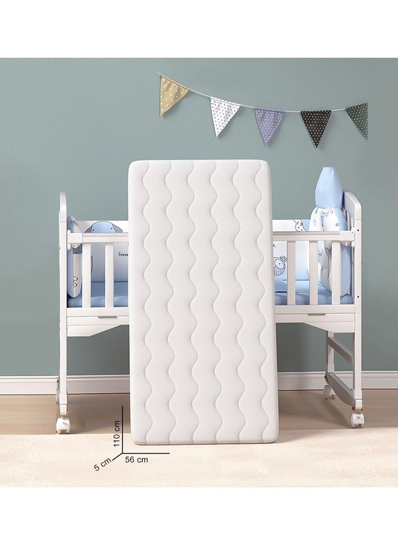 TEKNUM - 7 In 1 Convertible Kids Bed & Bedside Crib With Mattress, Mosquito Net & Detachable Witheels(0-12yrs)-Withite - Image 1