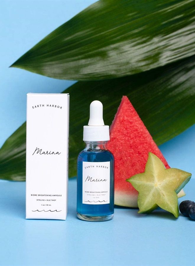 Earth Harbor MARINA Biome Brightening Ampoule - Brightens & Balances | Blue Tansy + Spirulina + Squalane | 1 fl oz - Image 4