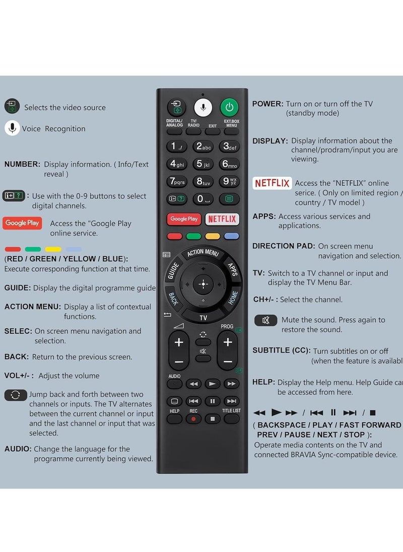 BGM - Voice Replacement Remote Control for TV – Universal Remote for All XR Full Array LED 4K Ultra HD Smart TVs – Seamless Control, Easy Setup, Ergonomic Design, Voice Control, Quick Navigation, Long Battery Life, Ideal for Home Entertainment - Image 1