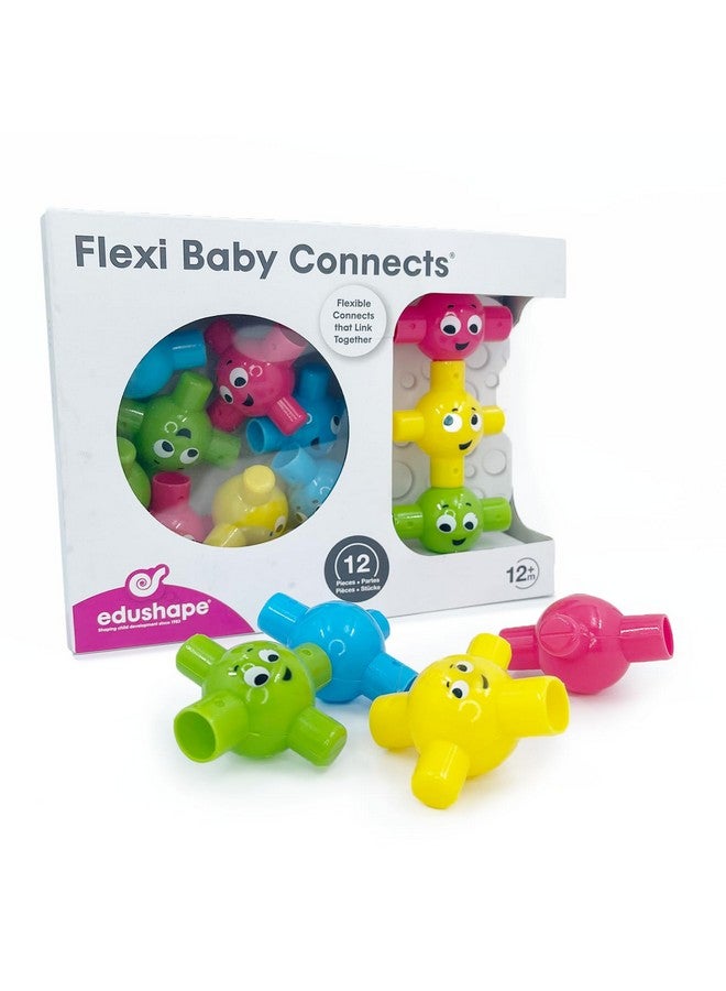 Edushape Flexi Baby Connects - Large Textured Solid Color Pop Beads for Toddlers 1-3, 2-4, 4-6 Years and Up - Snap Beads Connecting Toys for Baby Enhances Motor Skills, Tactile Senses for Kids - Image 1