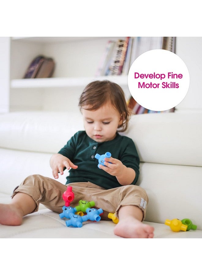 Edushape Flexi Baby Connects - Large Textured Solid Color Pop Beads for Toddlers 1-3, 2-4, 4-6 Years and Up - Snap Beads Connecting Toys for Baby Enhances Motor Skills, Tactile Senses for Kids - Image 4