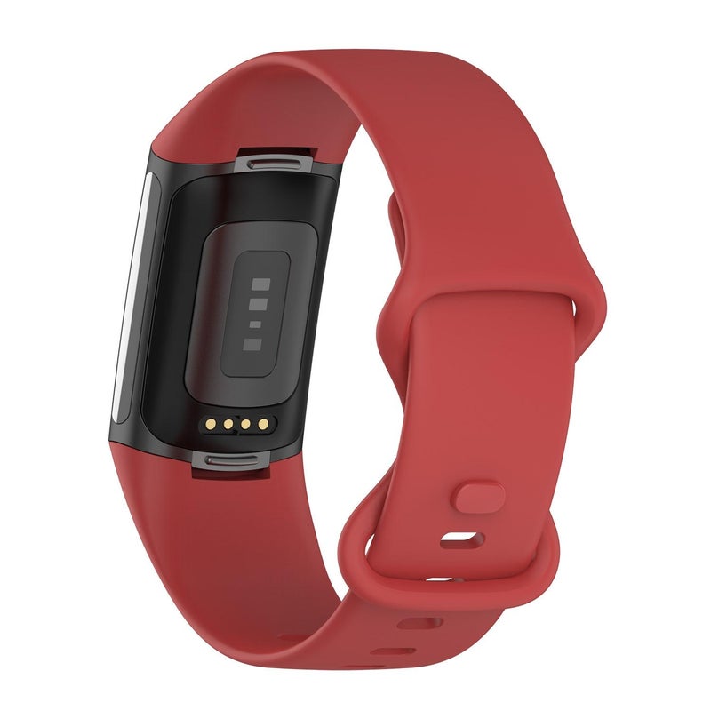 erorex For Fitbit Charge 6 / 5 Silicone Watch Band, Size:S(Official Red) - Image 4