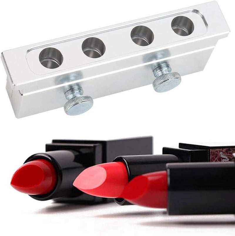 12.1mm 4 Holes Dual Use Beak Type DIY Lipstick Mold, Lip Balm Making Tool, Aluminum Alloy Cosmetic Mold for Two Color Lipstick, Easy Clean with Precision CNC Design (Fine Polished Space Silver) - Image 2