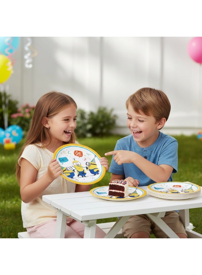 Ciao Minions Rise of Gru Paper Plates – 23 cm Round Party Plates, Pack of 8, Featuring Fun Minions with Party Hats for Kids’ Birthdays and Despicable Me-Themed Celebrations - Image 3