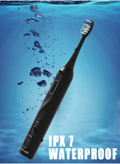Mornwell Black Electric Toothbrush for Adults, Battery Toothbrush with Smart Timer, Sonic Toothbrush with 4 Smart Massage, Rechargeable Toothbrushes for adults, Power Toothbrushes with 8 Dupont Brush Heads  - Image 4