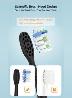 Mornwell Black Electric Toothbrush for Adults, Battery Toothbrush with Smart Timer, Sonic Toothbrush with 4 Smart Massage, Rechargeable Toothbrushes for adults, Power Toothbrushes with 8 Dupont Brush Heads  - Image 2