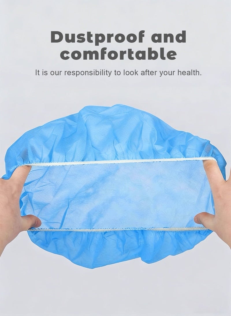 ٤٠٠ كابوشونات استعمال مرة واحدة، كابوشونات شغل بشبكة مطاطية ضد الغبار، غطا راس للمطبخ، أزرق - Image 5