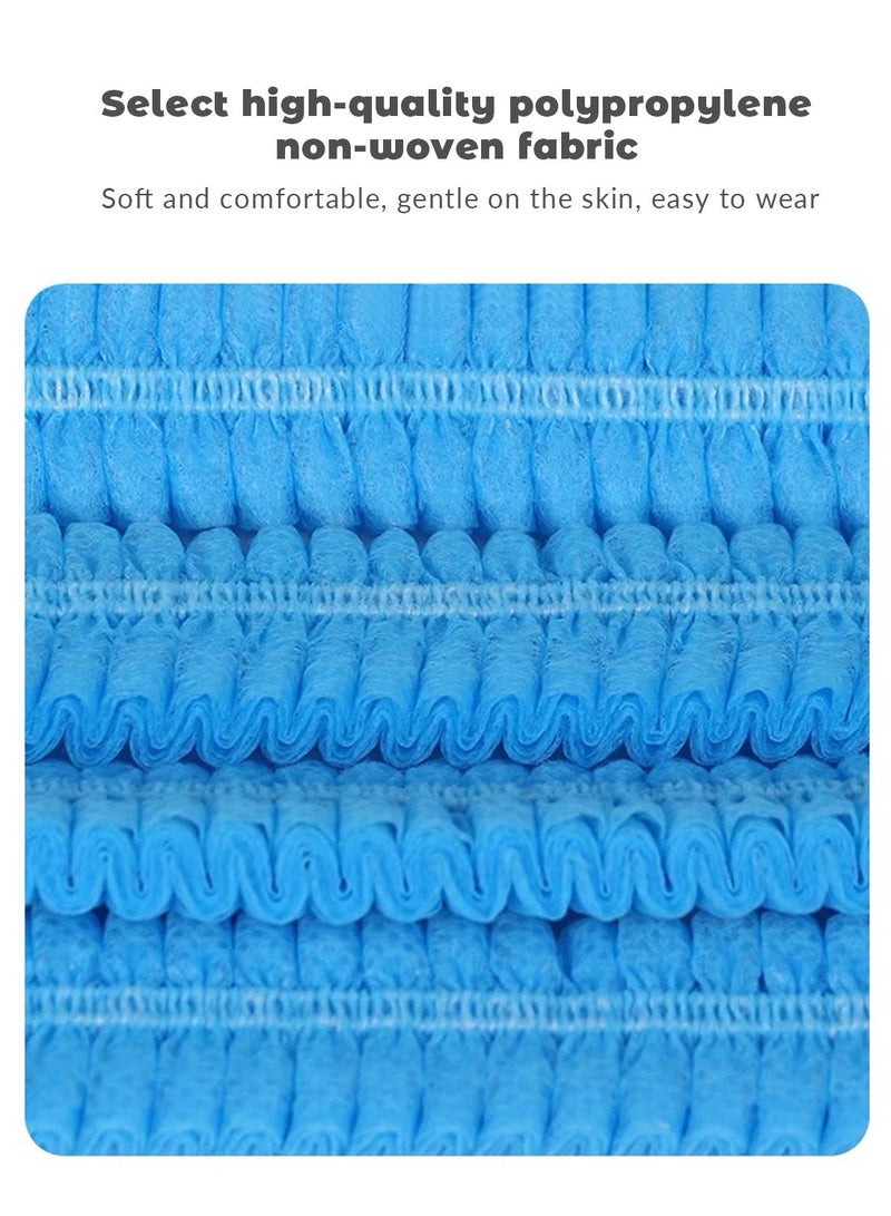 ٤٠٠ كابوشونات استعمال مرة واحدة، كابوشونات شغل بشبكة مطاطية ضد الغبار، غطا راس للمطبخ، أزرق - Image 2