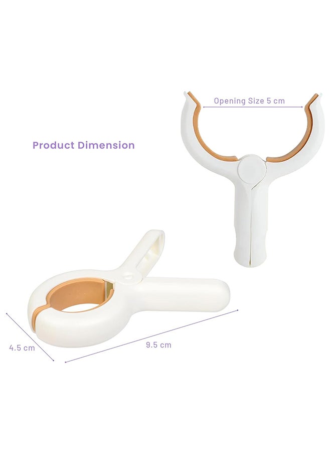 Home Pro - 3 Pieces Home Pro Peg Cloth Silicone Jaws Non Marking Strong Grip Clamps Anti-Slip Colourful Clothing Line Clips Cloth Clips For Socks Towel Underwear Blankets White 9.5x4.5 cm - Image 1