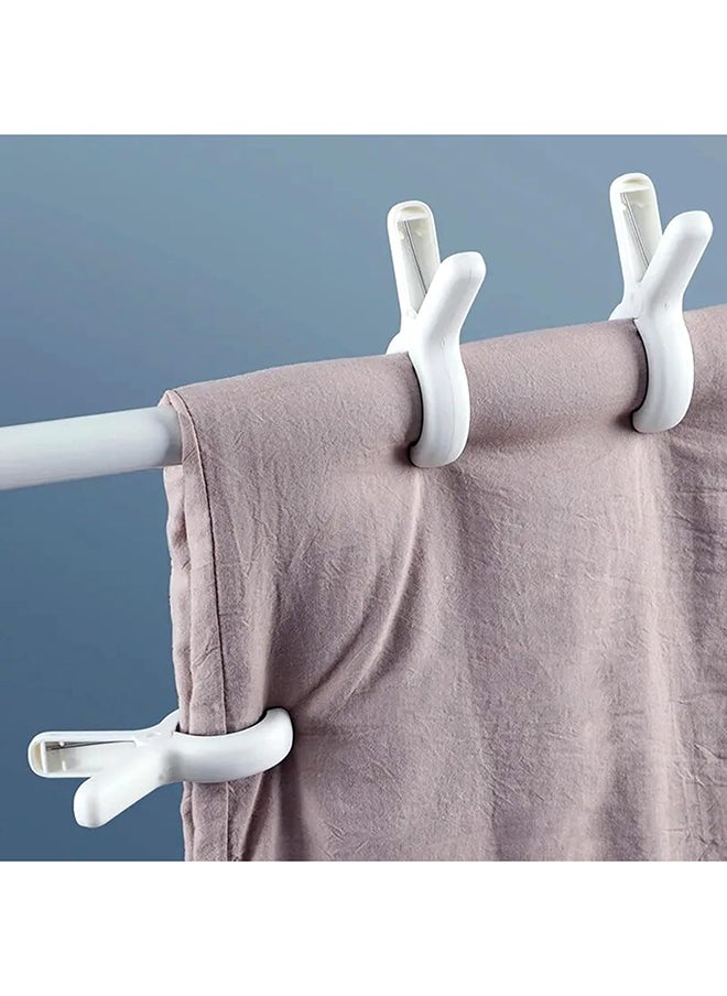 Home Pro - 3 Pieces Home Pro Peg Cloth Silicone Jaws Non Marking Strong Grip Clamps Anti-Slip Colourful Clothing Line Clips Cloth Clips For Socks Towel Underwear Blankets White 9.5x4.5 cm - Image 1