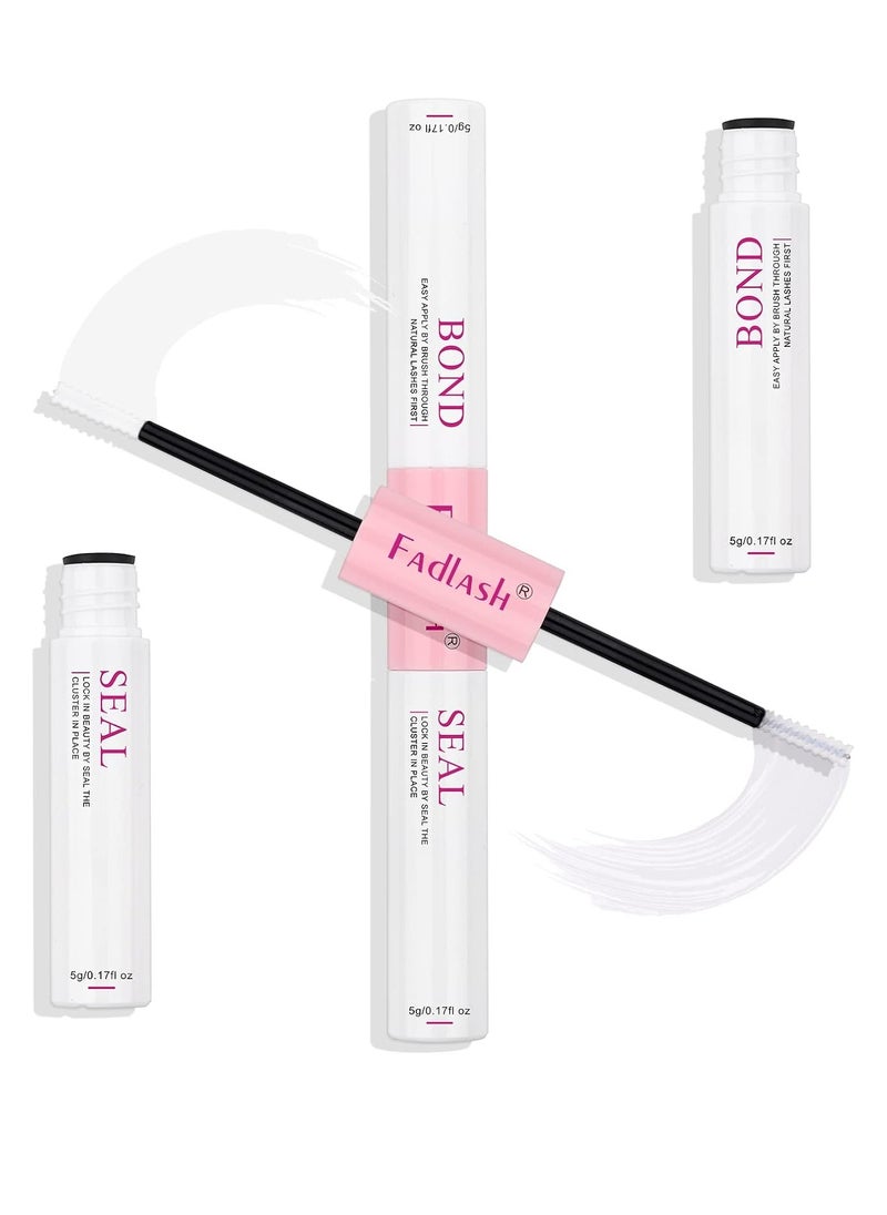 FADLASH - FADLASH Lash Bond and Seal 10ml Individual Lashes Glue and Seal Super Strong Hold DIY Lash Extension Kit Hold 48-72 Hours Waterproof Cluster Lash Glue Latexfree Eyelash Extension Kit, Pack Of 1 - Image 1