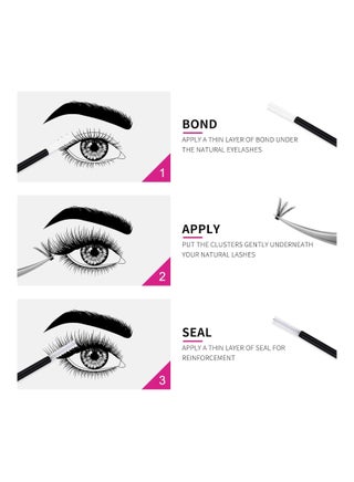 FADLASH Lash Bond and Seal 5g each Total 10g Individual Lashes Glue and Seal Super Strong Hold DIY Lash Extension Kit Hold 48-72 Hours Waterproof Cluster Lash Glue Latexfree Eyelash Extension Kit, Pack Of 1 - view 5
