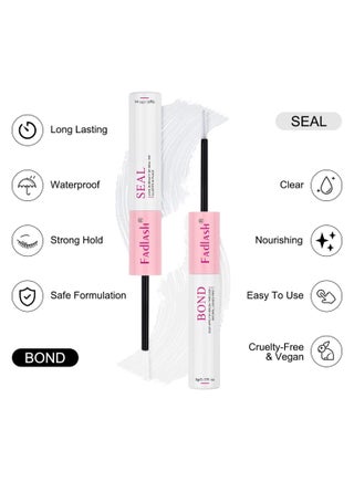 FADLASH Lash Bond and Seal 5g each Total 10g Individual Lashes Glue and Seal Super Strong Hold DIY Lash Extension Kit Hold 48-72 Hours Waterproof Cluster Lash Glue Latexfree Eyelash Extension Kit, Pack Of 1 - view 2
