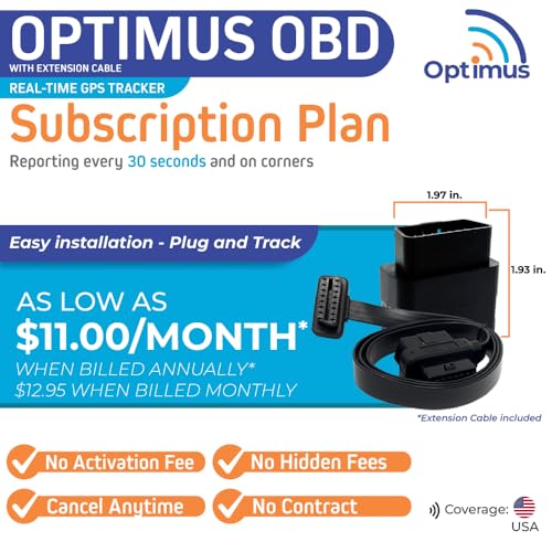 Optimus Plug-in GPS Tracker for Cars - Easy Installation - Harsh Driving Alerts - Reporting History and More - Extension Cable Included - Image 2