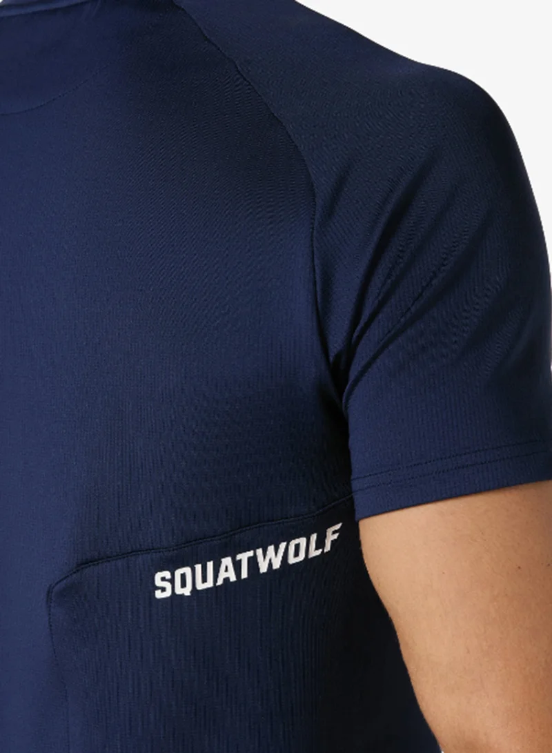 Squatwolf Navy Actdry Warrior T-Shirt for Men | Best Price UAE