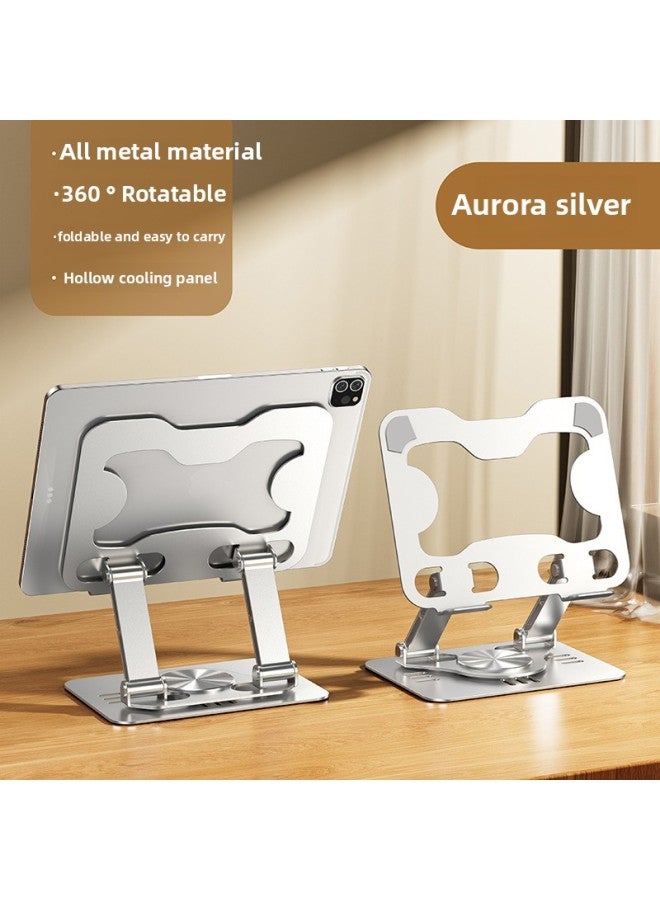 Beauenty Mobile Phone Tablet Stand Desktop Pad Support Metal Foldable Lazy Learning Game Source-Color:Kt4 360°Rotating Tablet Stand-silver 【carbon Steel】 - Image 5