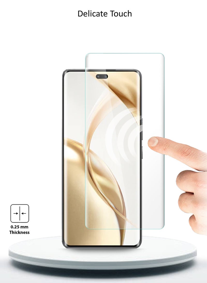 Wtech Honor 200 Pro 5G 2024 Premium Curved Edges UV Full Glue Full Cover Tempered Glass Screen Protector (MSGUCN) - Clear - Image 5