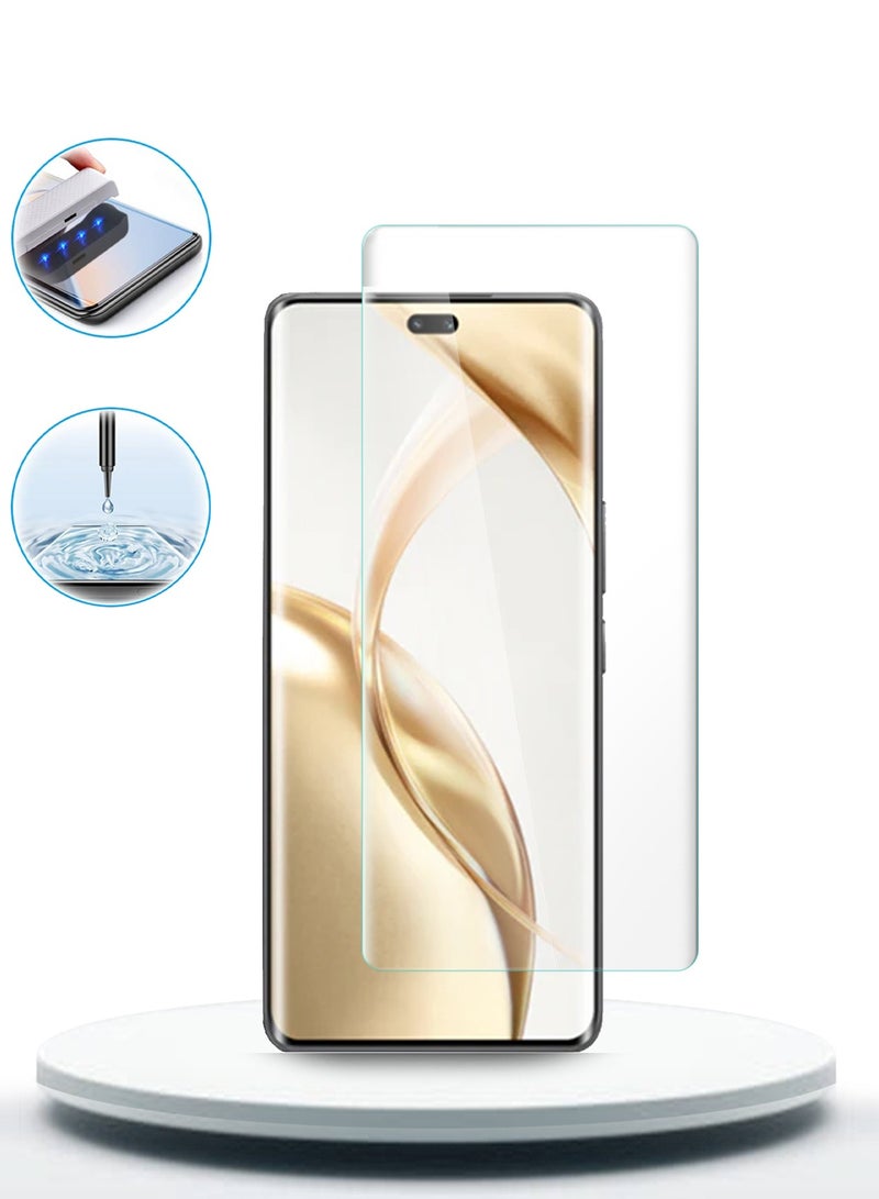 Wtech Honor 200 Pro 5G 2024 Premium Curved Edges UV Full Glue Full Cover Tempered Glass Screen Protector (MSGUCN) - Clear - Image 3