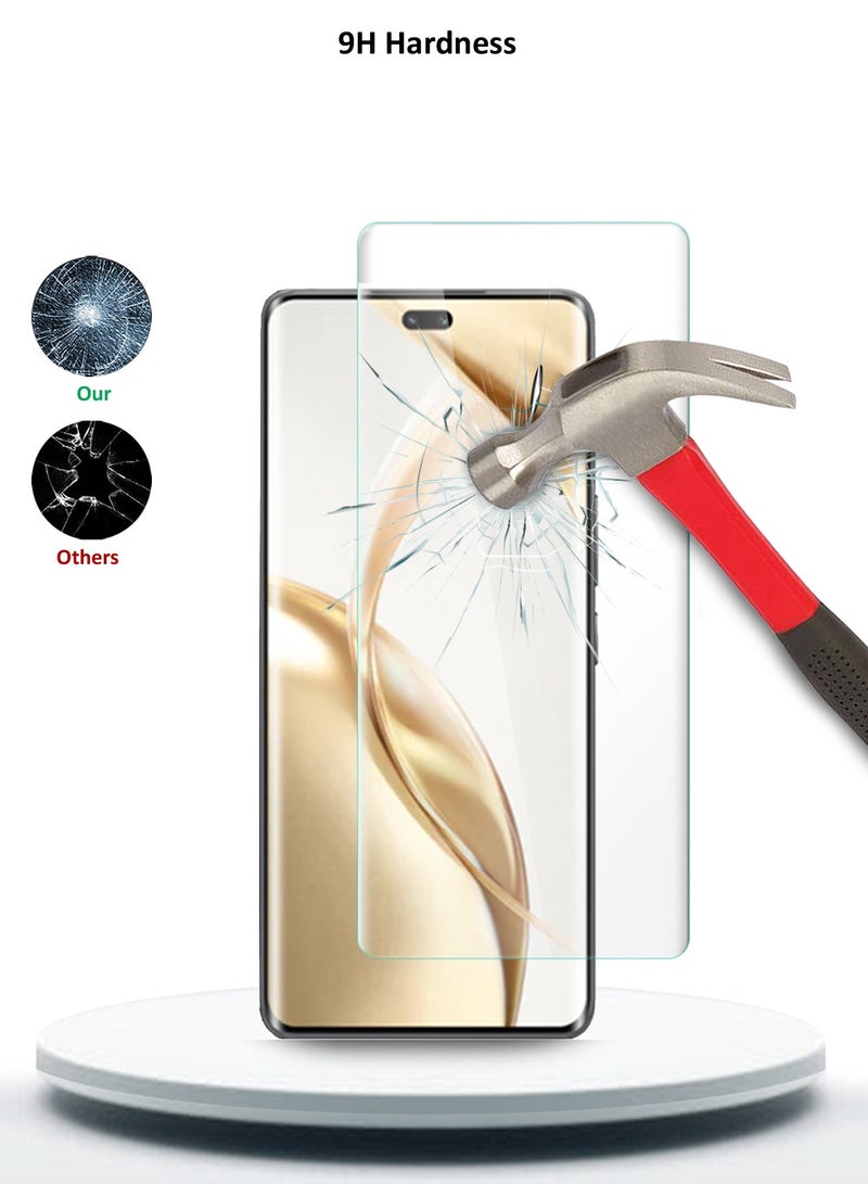 Wtech Honor 200 Pro 5G 2024 Premium Curved Edges UV Full Glue Full Cover Tempered Glass Screen Protector (MSGUCN) - Clear - Image 4
