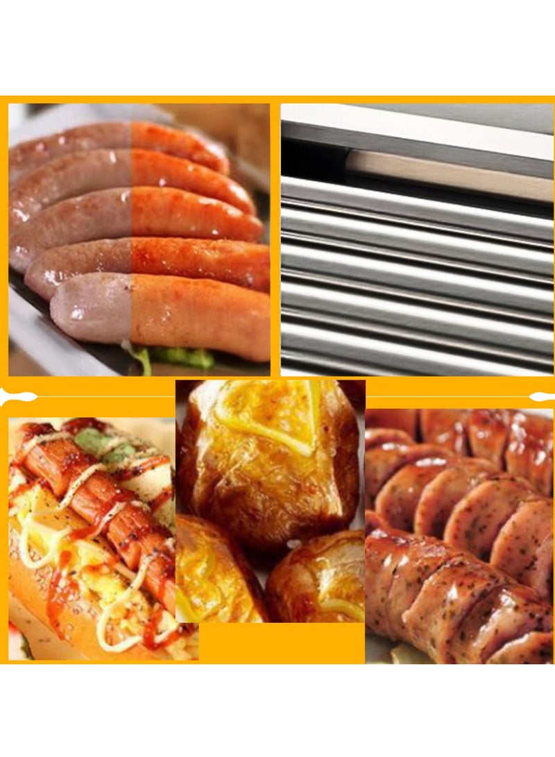 McDou Hot Dog Roller, 5 Non-stick Rollers (304 Stainless Steel), 12 Hot Dog Sausage Griller, Suitable for Restaurants, Coffee Shops, Supermarkets, etc. - Image 2