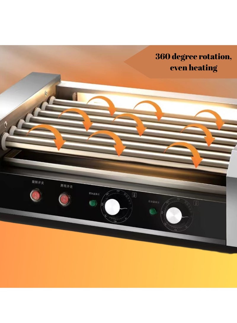 McDou Hot Dog Roller, 5 Non-stick Rollers (304 Stainless Steel), 12 Hot Dog Sausage Griller, Suitable for Restaurants, Coffee Shops, Supermarkets, etc. - Image 5