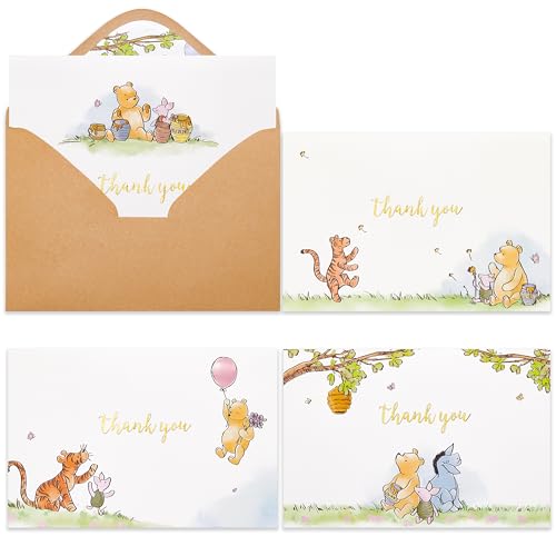 Crisky 50 Pack Cute Bear Thank You Cards Blank Inside with Envelopes and Stickers for Birthdays, Baby Showers, Friendsgiving - Image 1