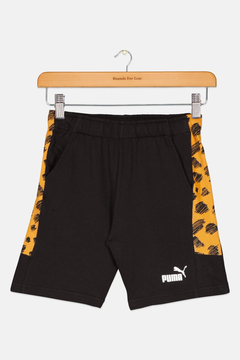 PUMA شورتات قصيرة للأولاد بتصميم ملون، مجموعة سوداء - Image 1