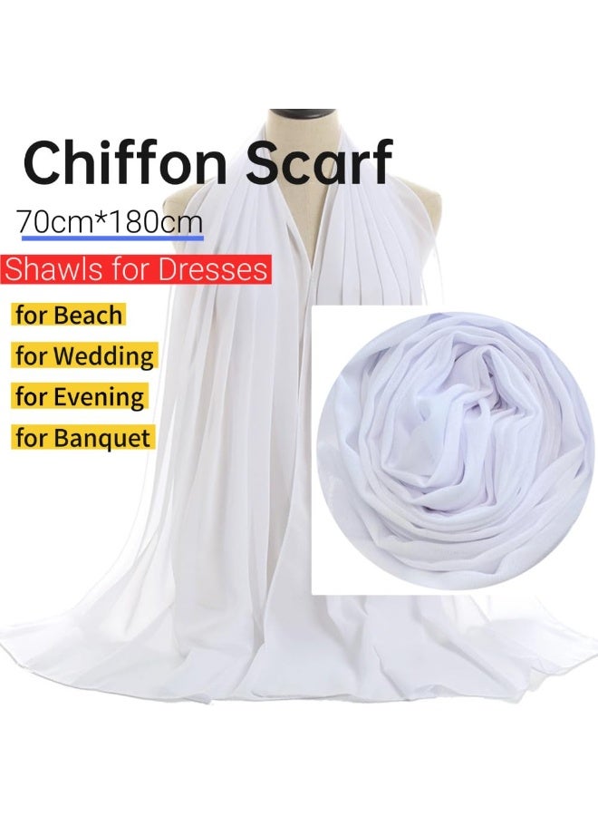 SUNSAR Women's chiffon bandana shawl and evening dress scarf wrap summer lightweight sun protection scarf shawl soft and elegant silk cashmere wedding bridal scarf - Image 2