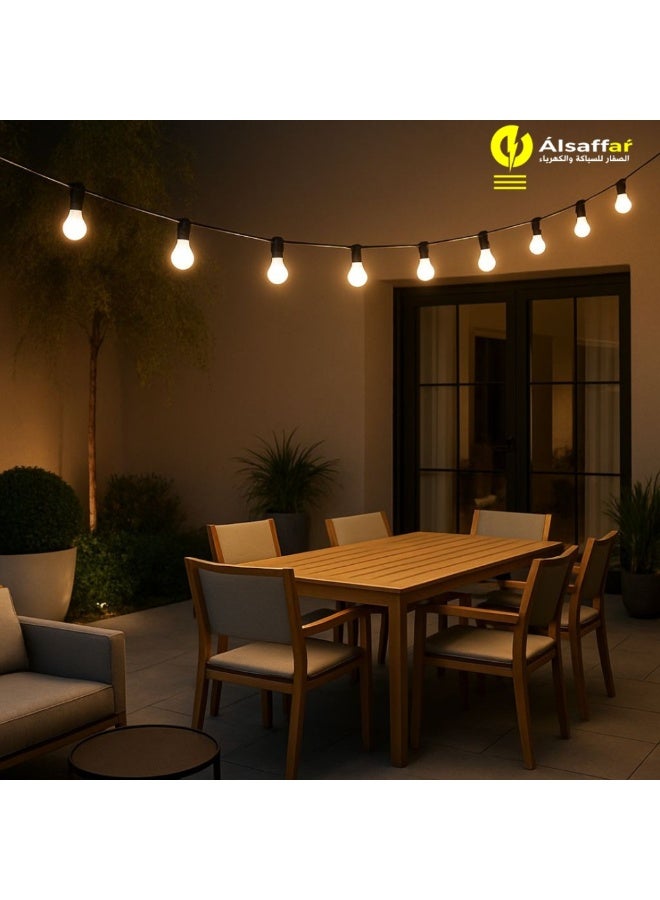Outdoor light string, 70 meters, 100 bulbs, E27 holder, waterproof and heat resistant. - Image 2