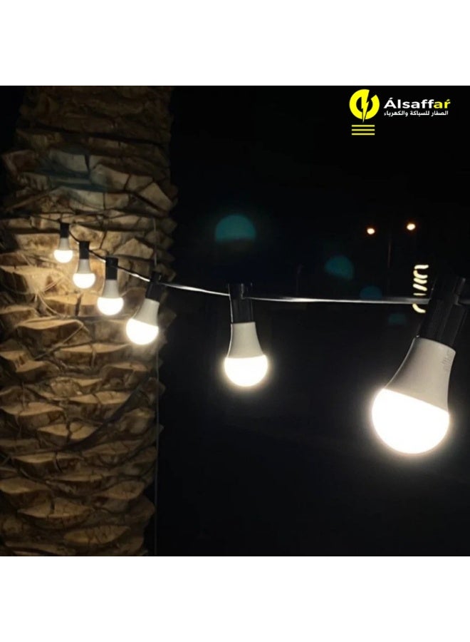 Outdoor light string, 70 meters, 100 bulbs, E27 holder, waterproof and heat resistant. - Image 3