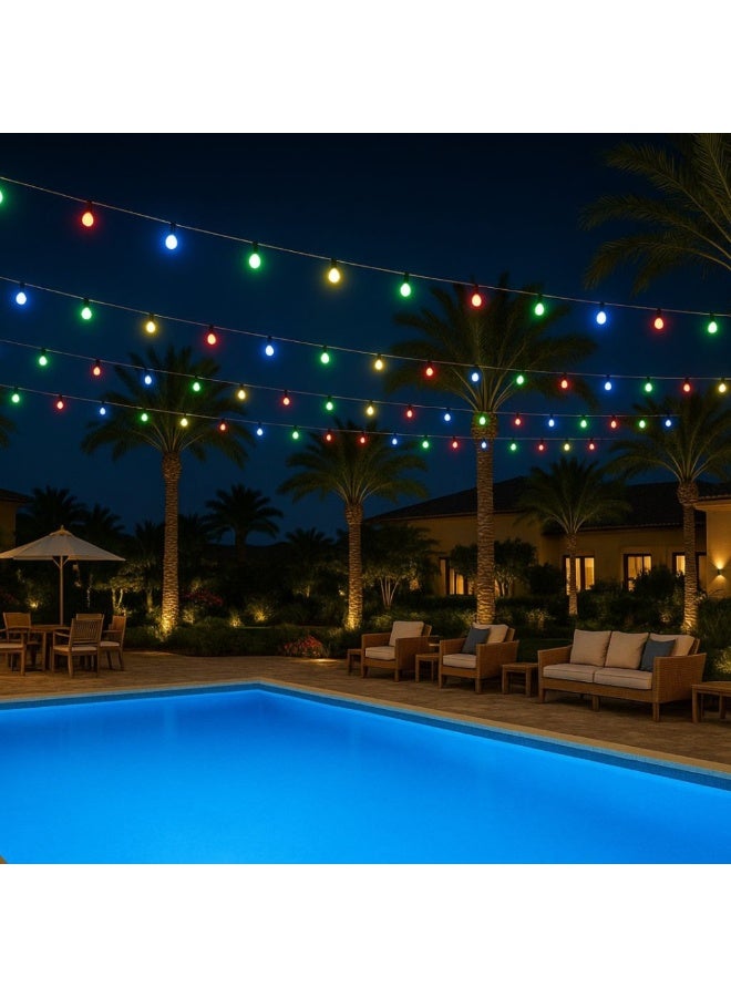 Outdoor light string, 70 meters, 100 bulbs, E27 holder, waterproof and heat resistant. - Image 5