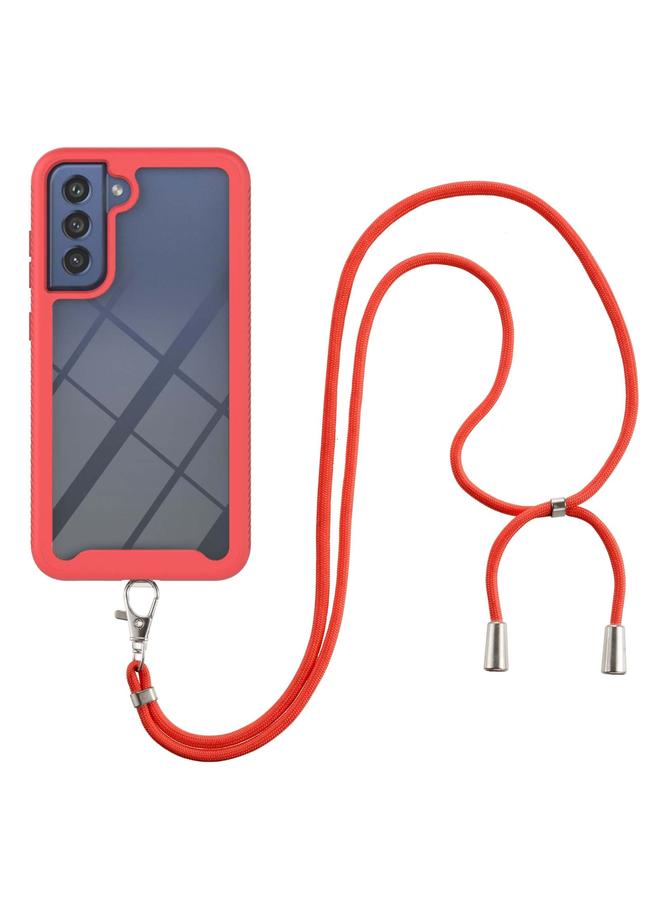 اس-توب جراب لهاتف Samsung Galaxy S21 FE من سلسلة Starry Sky بلون سادة مقاوم للصدمات من البولي كربونات + جراب واقٍ من مادة TPU مع حزام للرقبة - Image 1