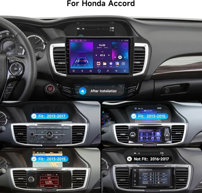 Vierex FIT Honda Accord Car Stereo Honda Accord Android Screen 2013-2017 with Wireless Android Auto, CarPlay, GPS Navigation, Bluetooth, 1080P Camera (2+32GB Carplay 4CORE) - Image 2