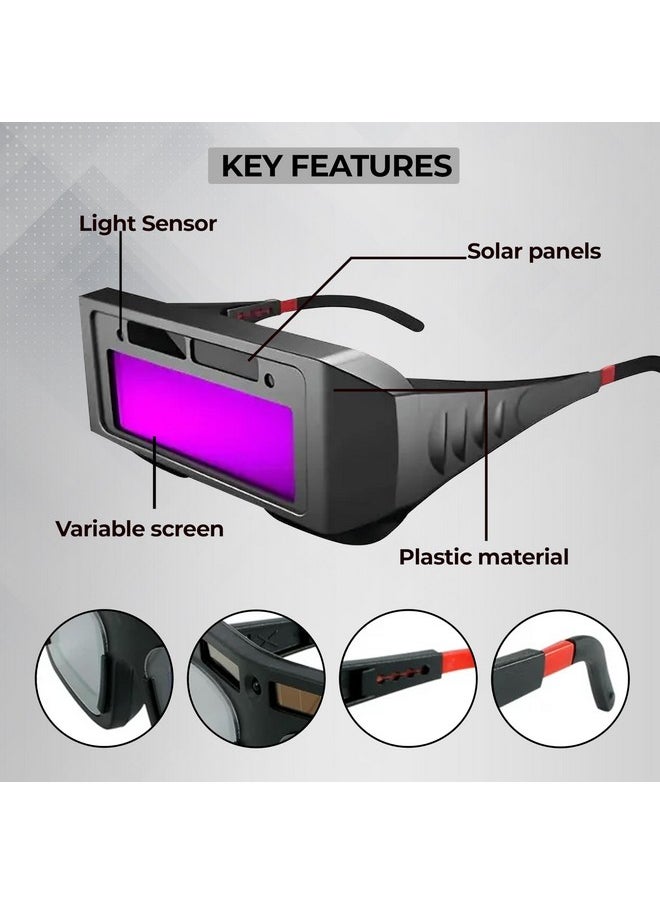 Robustt Auto Darkening Welding Goggles - Pack of 1 | PC & ABS Material | Adjustable Wearing Design | Solar Welding Goggles | UV Resistant | Multi Purpose - pzsku/ZE4CBA938ED08F2573FCAZ/45/_/1740982738/48c919c8-4ae2-4aa0-9cdc-e67f8ba756d8