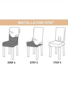 Kutis 6-Piece High Back Stretchable Chair Cover Polyester Black/White  - Image 4