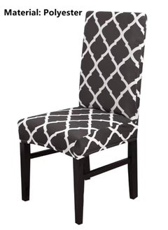 Kutis 6-Piece High Back Stretchable Chair Cover Polyester Black/White  - Image 3