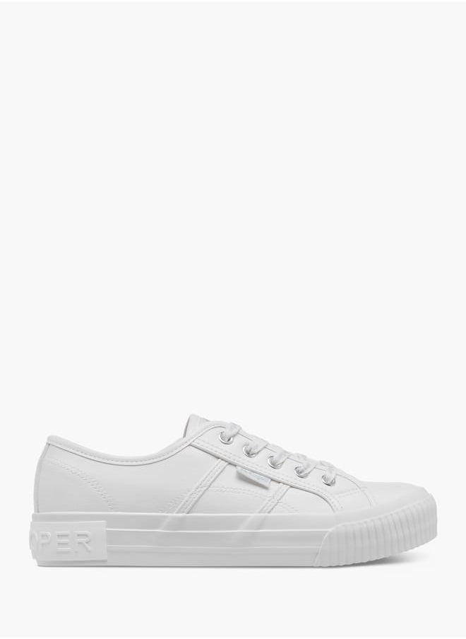 Lee Cooper - Women's Logo Embossed Sneakers with Lace-Up Closure - Image 1