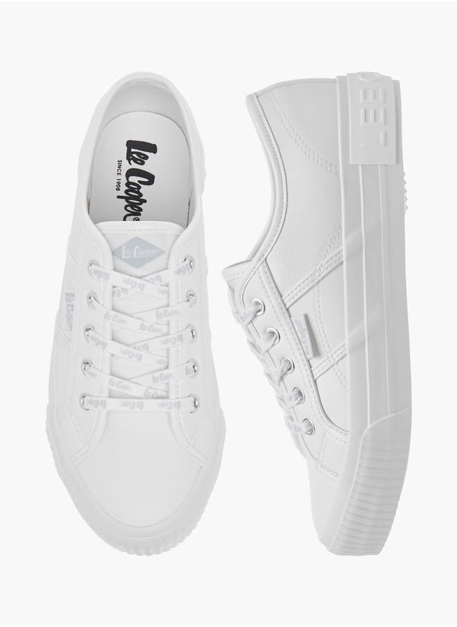Lee Cooper - Women's Logo Embossed Sneakers with Lace-Up Closure - Image 1