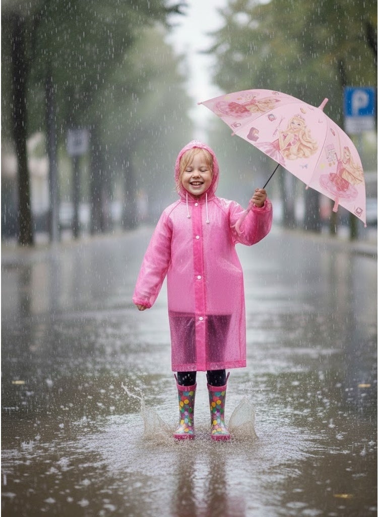 HASSM Barbie foldable umbrella + raincoat for kids - Image 2