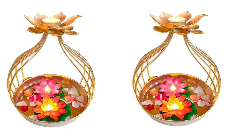 YABIE ARTS Diya Flower Decorative Urli Bowl for Home Handcrafted Bowl for Floating Flowers and Tea Light Candles HomeOffice and Table Decor Diwali Decoration Items for Home TLight - Image 3